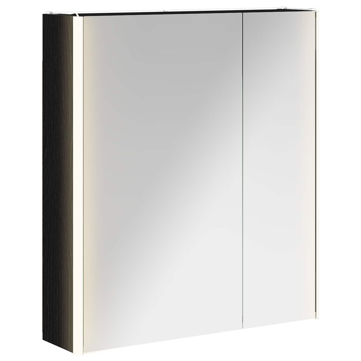 Baderomsspeilskap Svart Eik 63,5 x 15,5 x 70 cm Konstruert tre