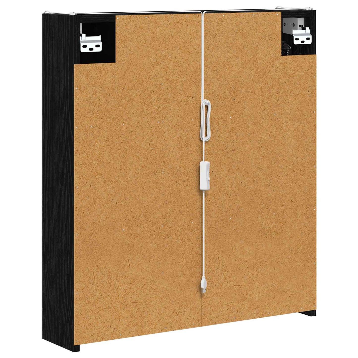 Baderomsspeilskap Svart Eik 63,5 x 15,5 x 70 cm Konstruert tre