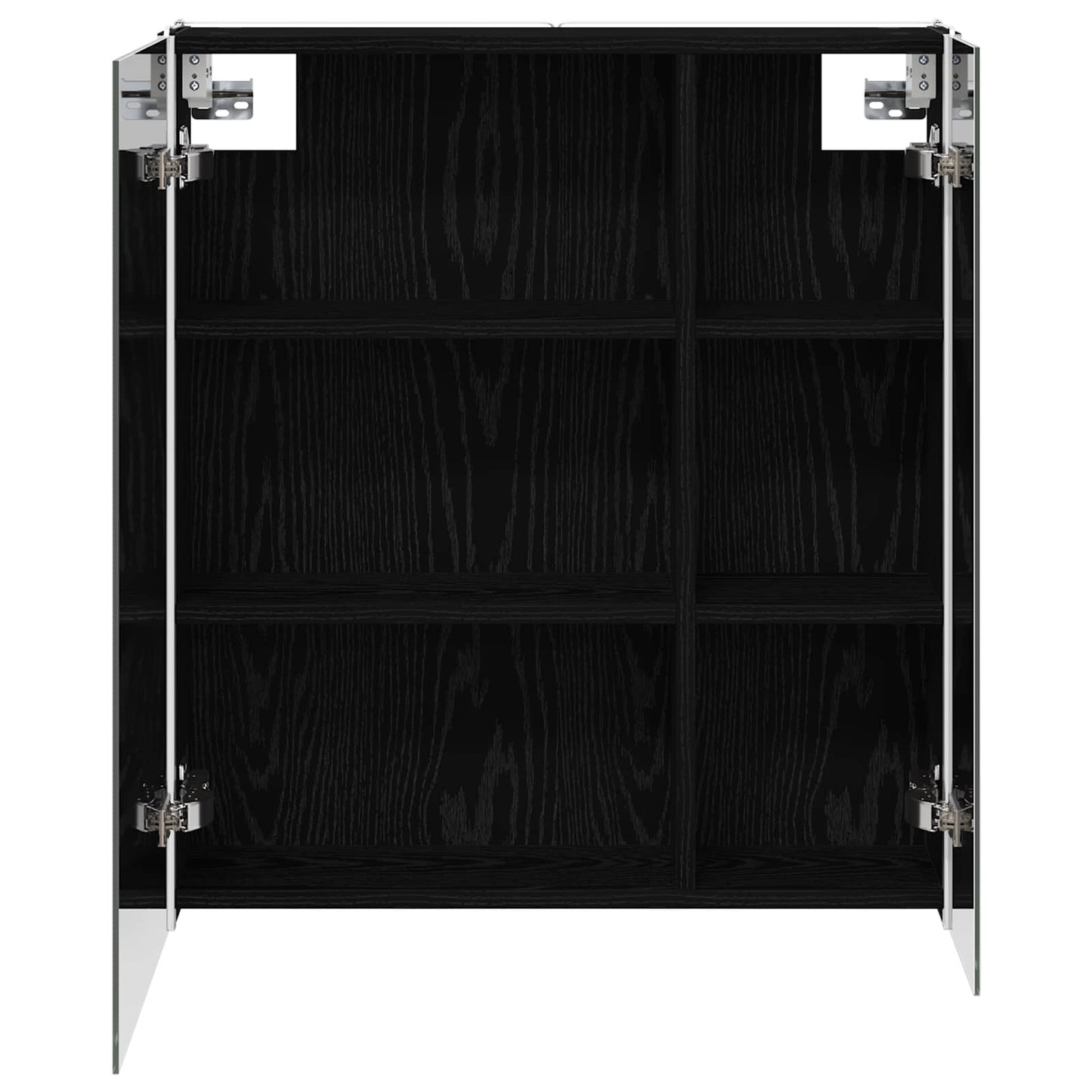 Baderomsspeilskap Svart Eik 63,5 x 15,5 x 70 cm Konstruert tre
