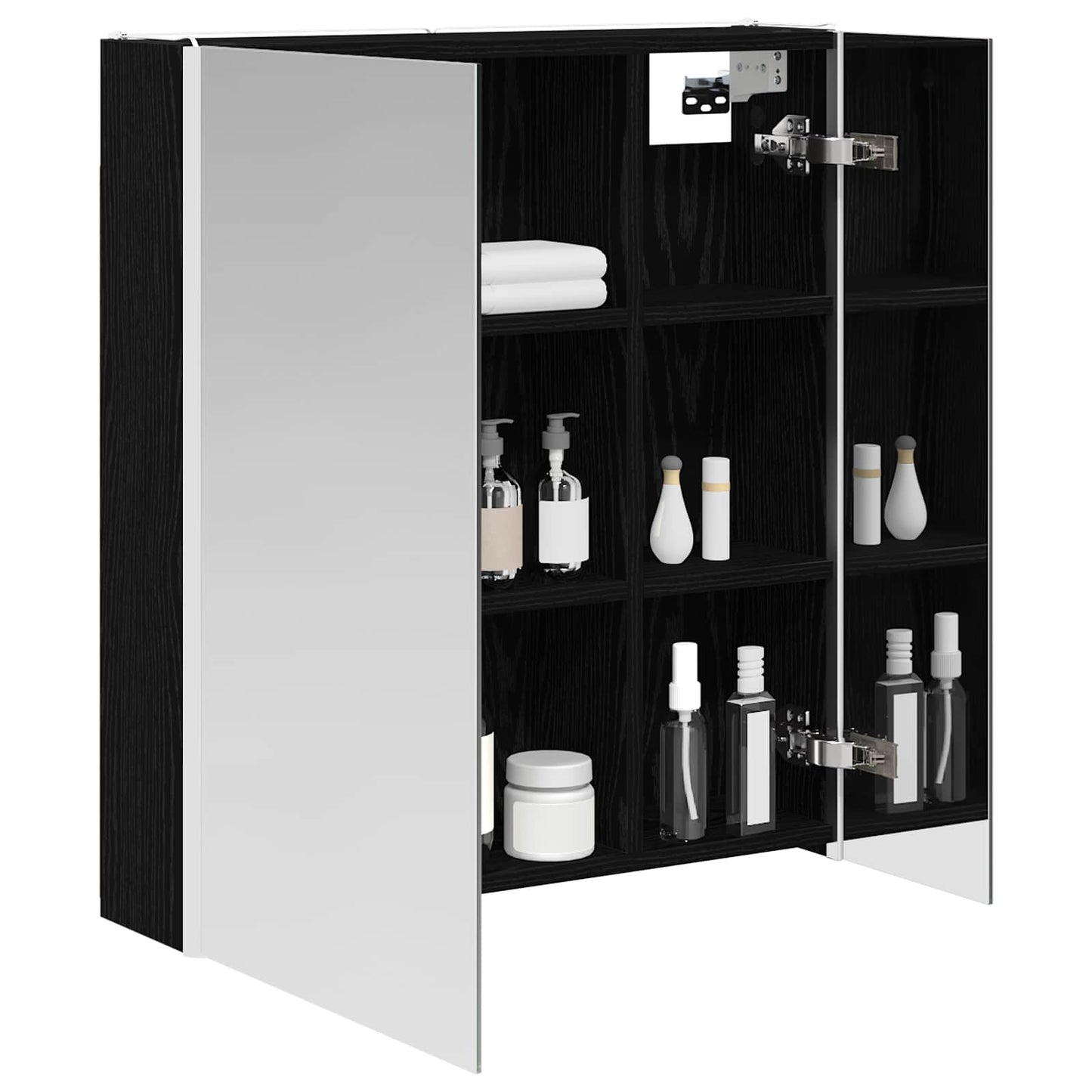 Baderomsspeilskap Svart Eik 63,5 x 15,5 x 70 cm Konstruert tre