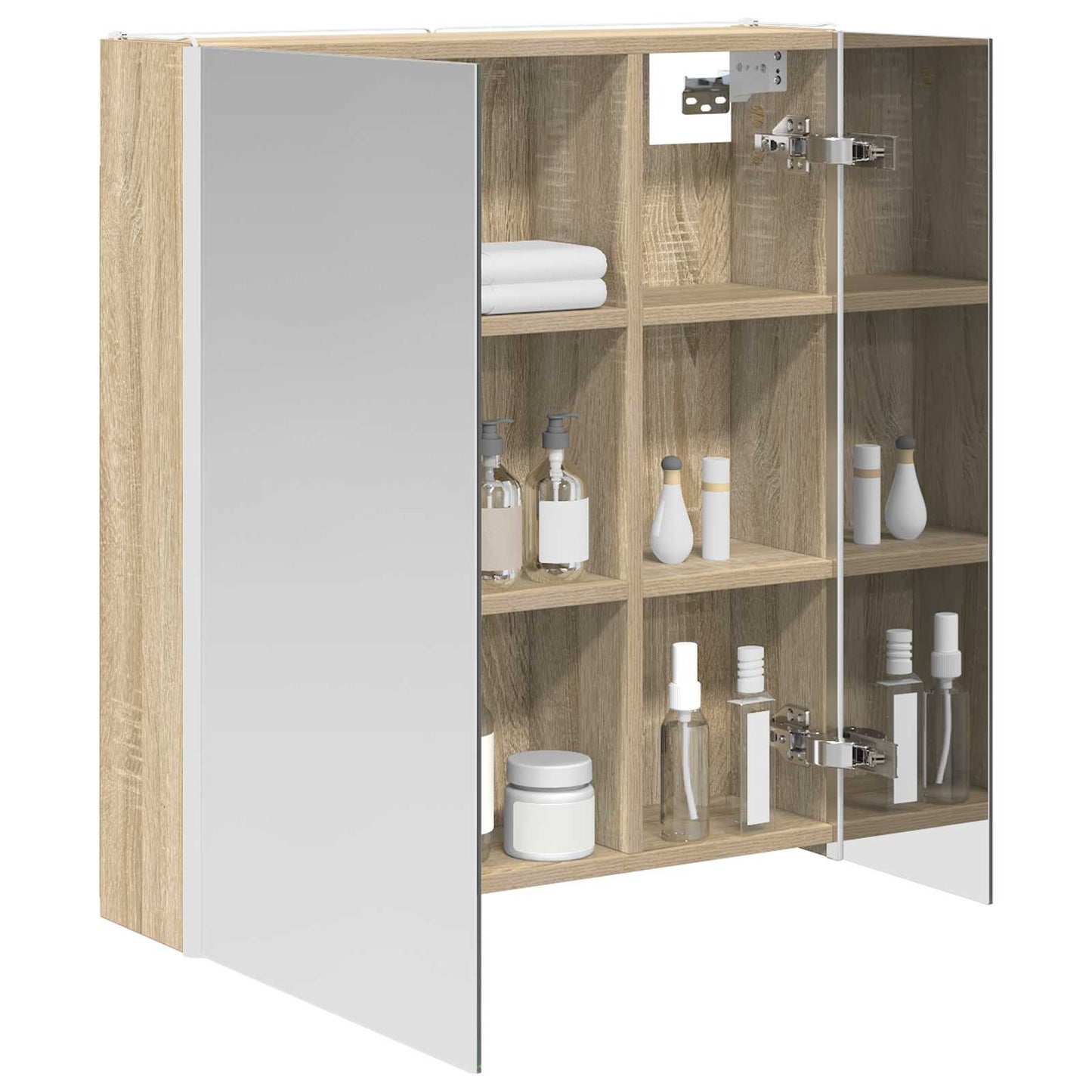 Baderomsspeilskap Sonoma eik 63,5 x 15,5 x 70 cm Konstruert tre