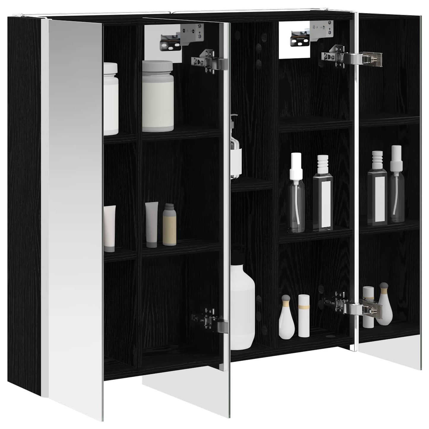 Baderomsspeilskap Svart Eik 73,5 x 15,5 x 70 cm Konstruert tre