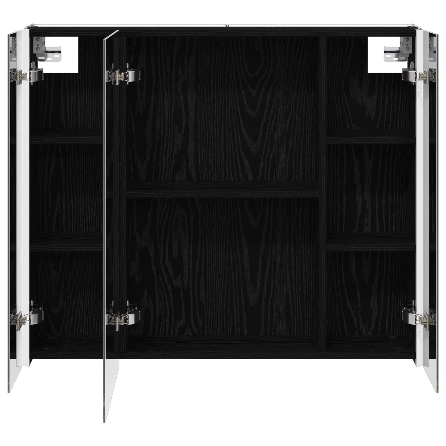 Baderomsspeilskap Svart Eik 83,5 x 15,5 x 70 cm Konstruert tre
