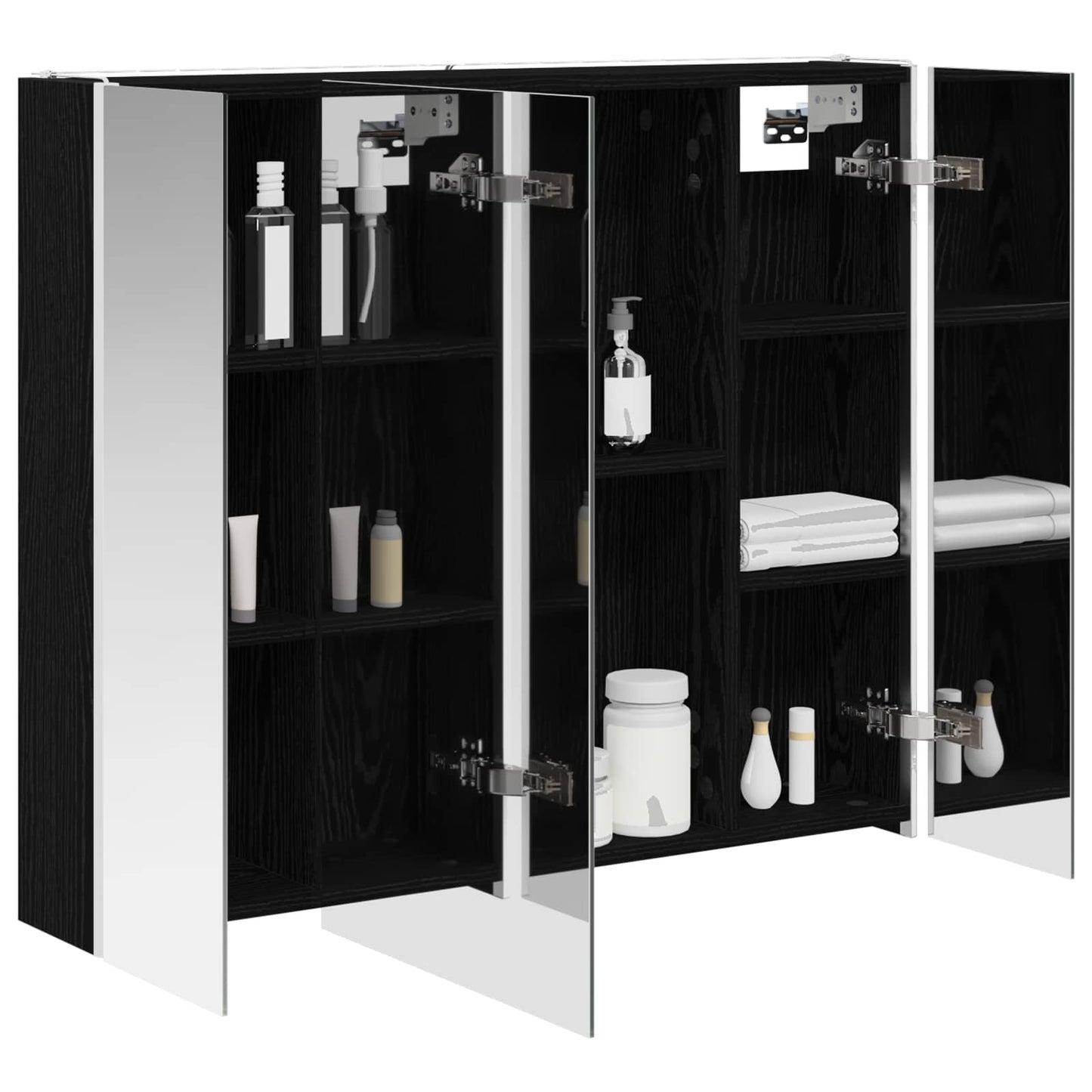 Baderomsspeilskap Svart Eik 83,5 x 15,5 x 70 cm Konstruert tre