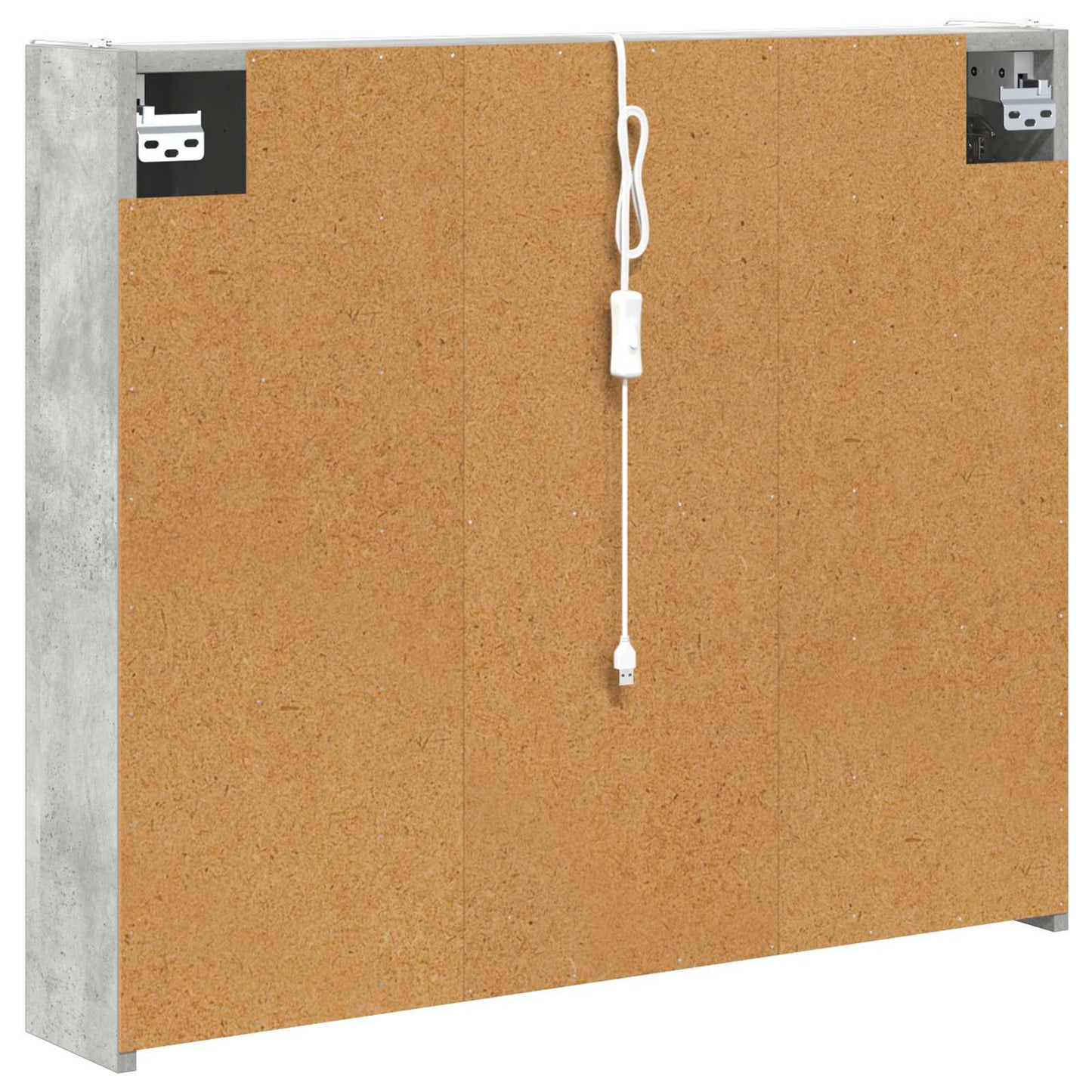 Baderomsspeilskap Betonggrå 83,5 x 15,5 x 70 cm Konstruert tre