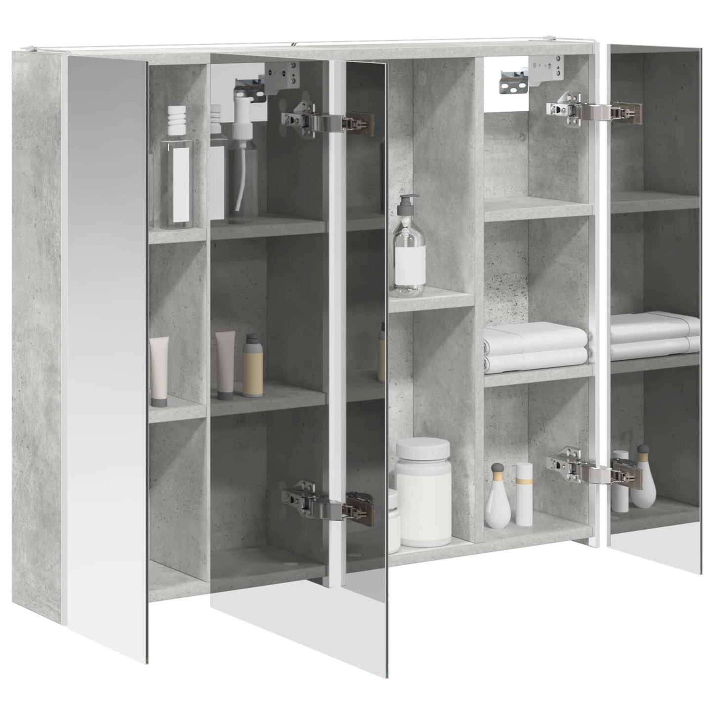 Baderomsspeilskap Betonggrå 83,5 x 15,5 x 70 cm Konstruert tre