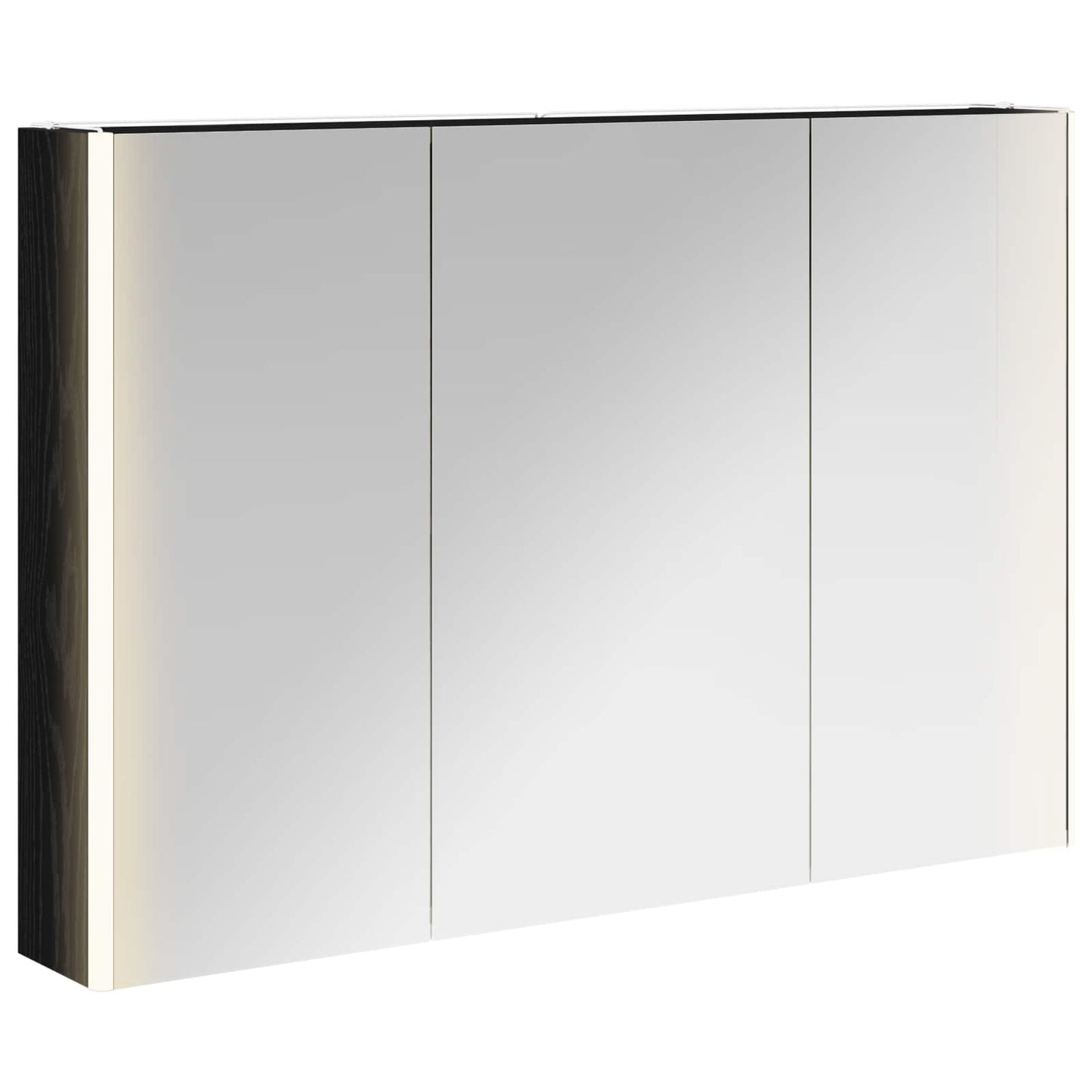 Baderomsspeilskap Svart Eik 103,5 x 15,5 x 70 cm Konstruert tre