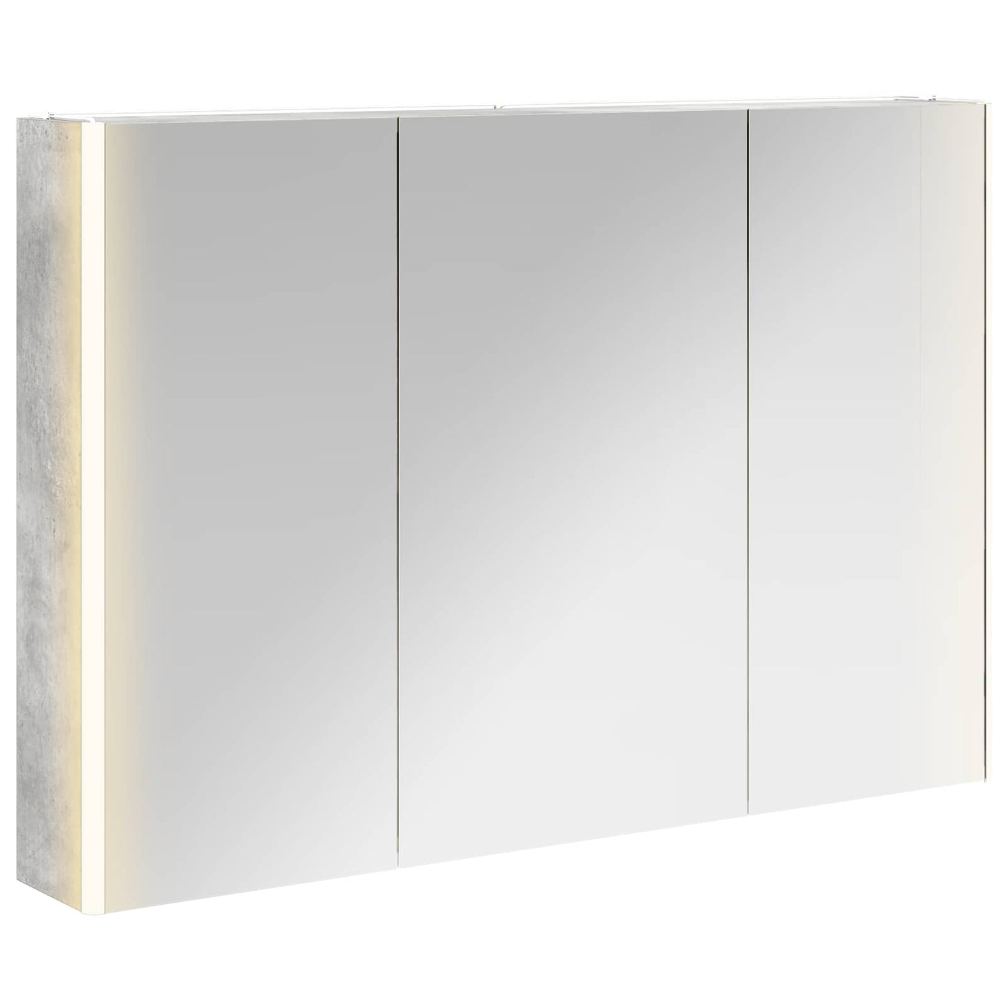Baderomsspeilskap Betonggrå 103,5 x 15,5 x 70 cm Konstruert tre