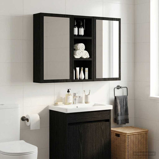 Baderom veggskap Svart Eik 20 x 10 x 50 cm Konstruert tre