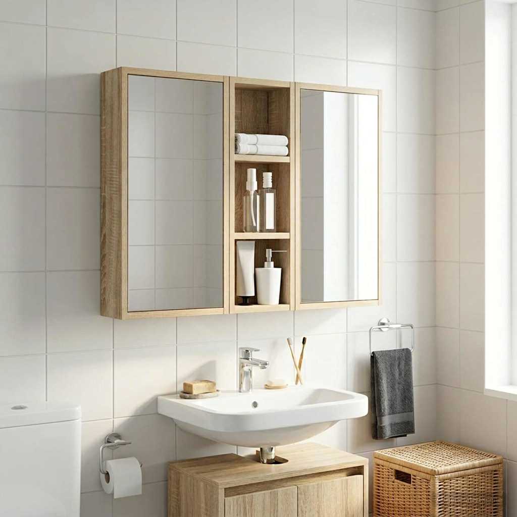 Baderom veggskap Sonoma eik 20 x 10 x 60,5 cm Konstruert tre