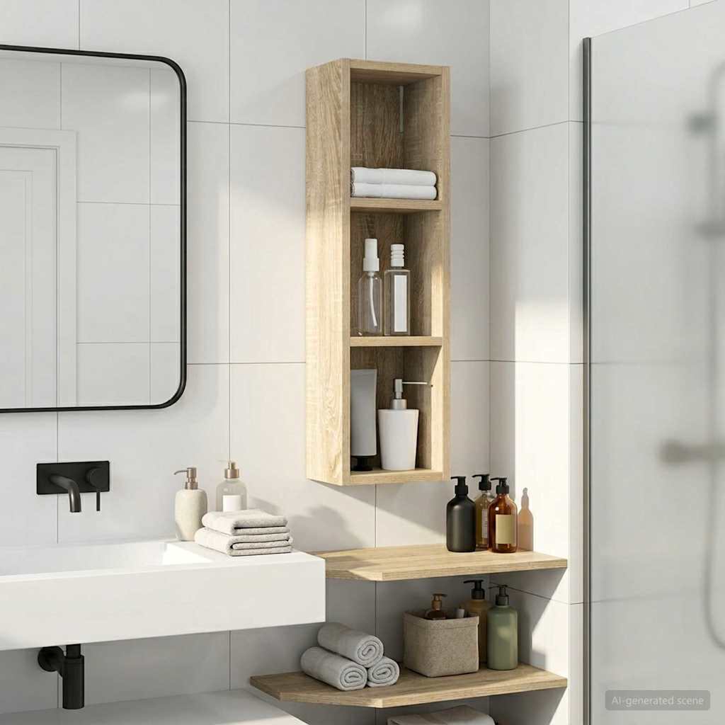 Baderom veggskap Sonoma eik 20 x 14 x 70 cm Konstruert tre