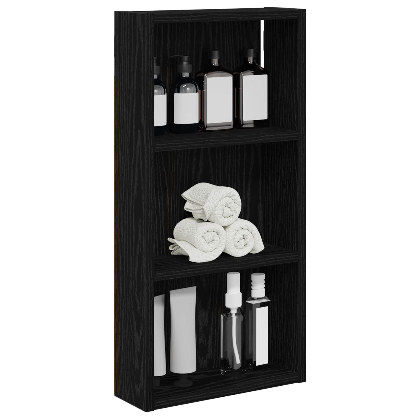 Baderom veggskap Svart Eik 30 x 10 x 60,5 cm Konstruert tre