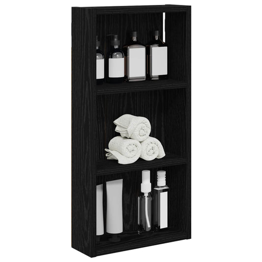 Baderom veggskap Svart Eik 30 x 10 x 60,5 cm Konstruert tre
