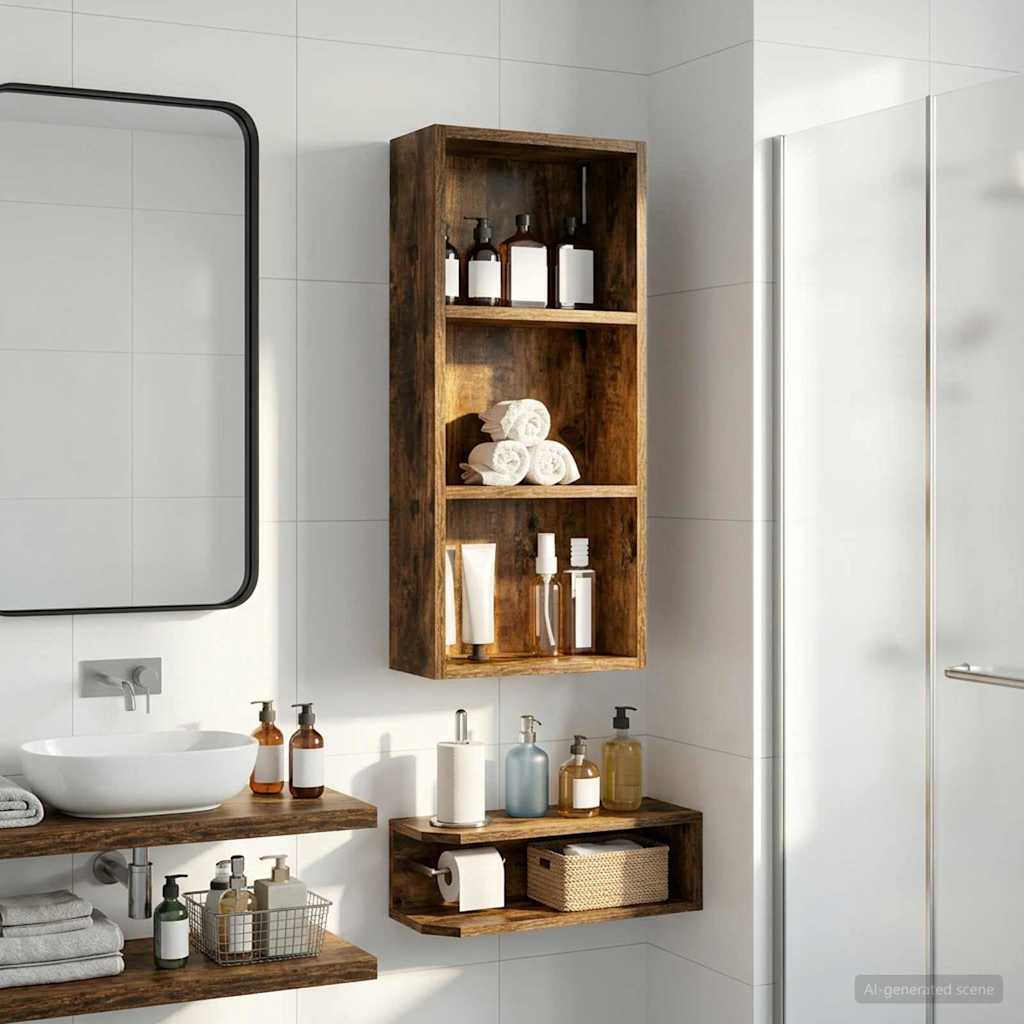 Baderom veggskap Røkt Eik 30 x 14 x 70 cm Konstruert tre