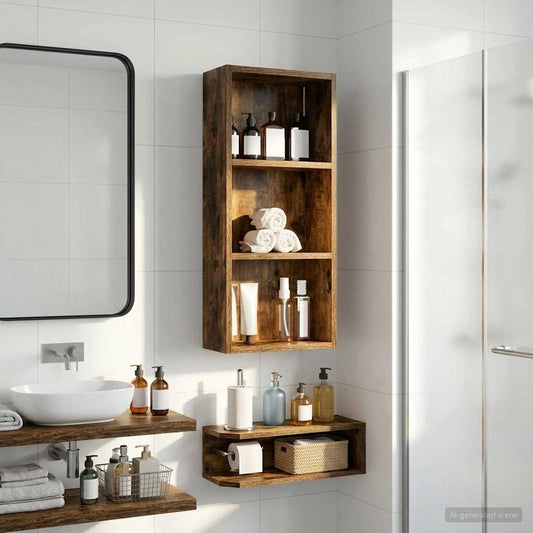 Baderom veggskap Røkt Eik 30 x 14 x 70 cm Konstruert tre
