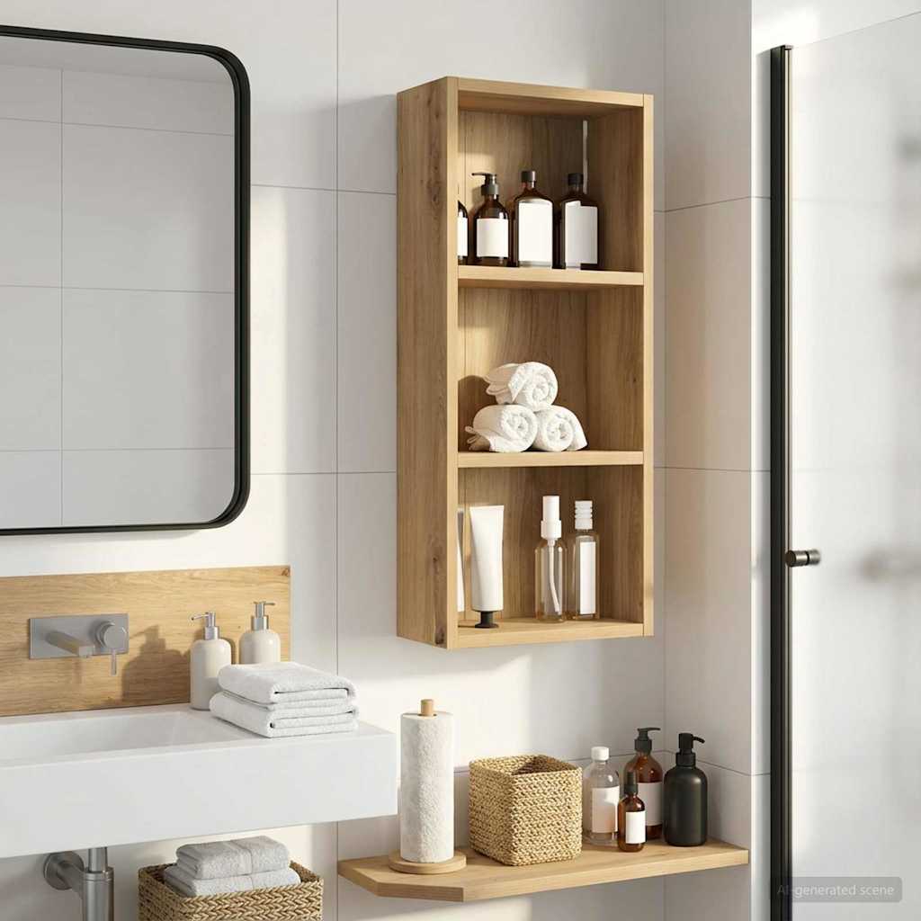Baderom veggskap Kunstnerisk Eik 30 x 14 x 70 cm Konstruert tre