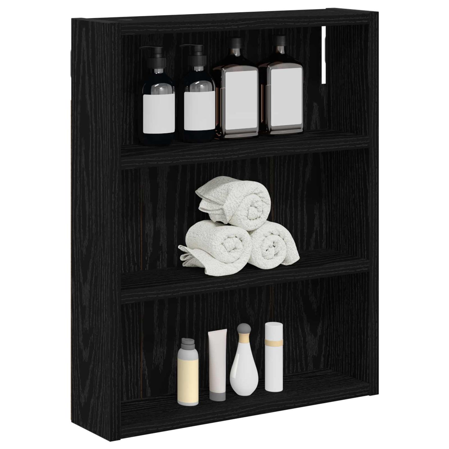Baderom veggskap Svart Eik 40 x 10 x 50 cm Konstruert tre