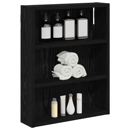 Baderom veggskap Svart Eik 40 x 10 x 50 cm Konstruert tre