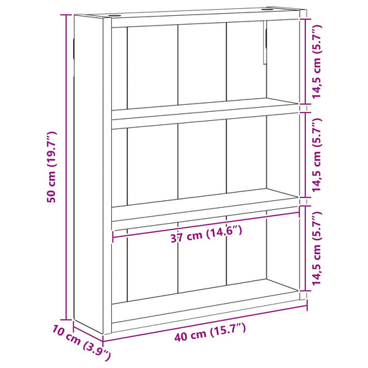 Baderom veggskap Kunstnerisk Eik 40 x 10 x 50 cm Konstruert tre