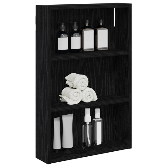 Baderom veggskap Svart Eik 40 x 10 x 60,5 cm Konstruert tre