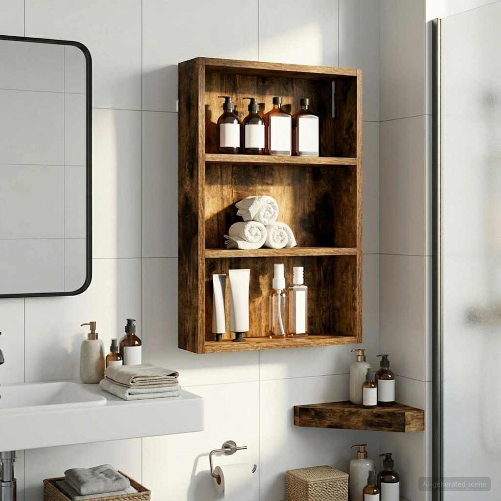 Baderom veggskap Røkt Eik 40 x 10 x 60,5 cm Konstruert tre