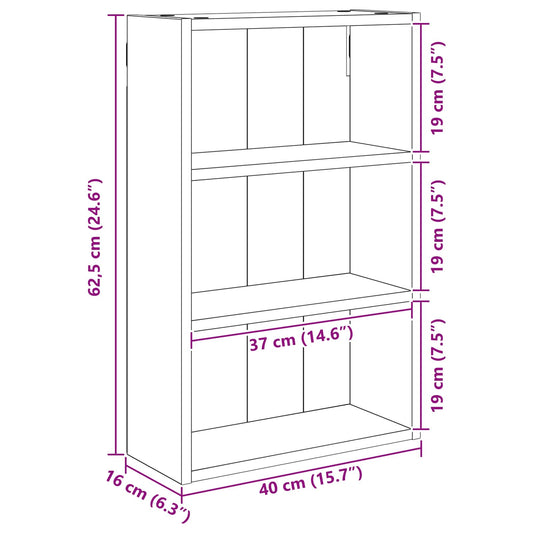 Baderom veggskap Sonoma eik 40 x 16 x 62,5 cm Konstruert tre