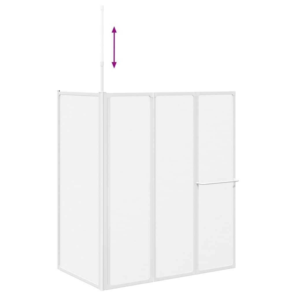 Badskjerm Frostet 120 x 70 x 137 cm Aluminium