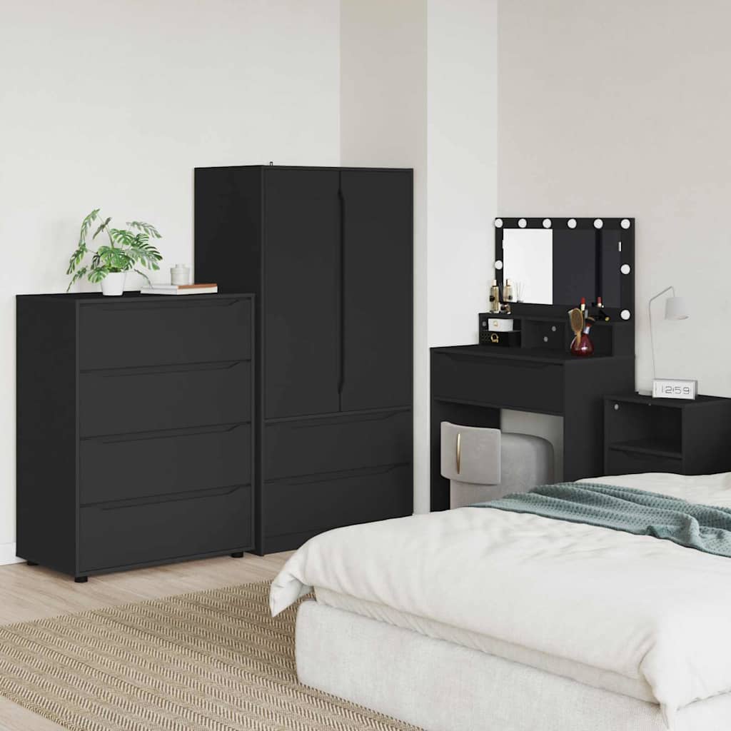 Oppbevaringsskap Svart 80 x 48 x 105 cm Konstruert tre