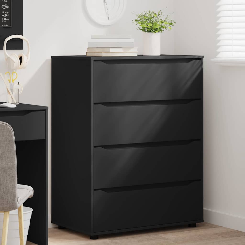 Oppbevaringsskap Svart 80 x 48 x 105 cm Konstruert tre