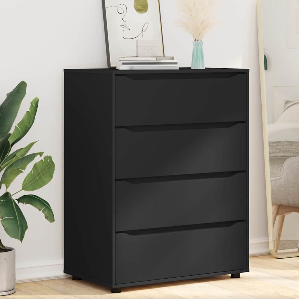 Oppbevaringsskap Svart 80 x 48 x 105 cm Konstruert tre