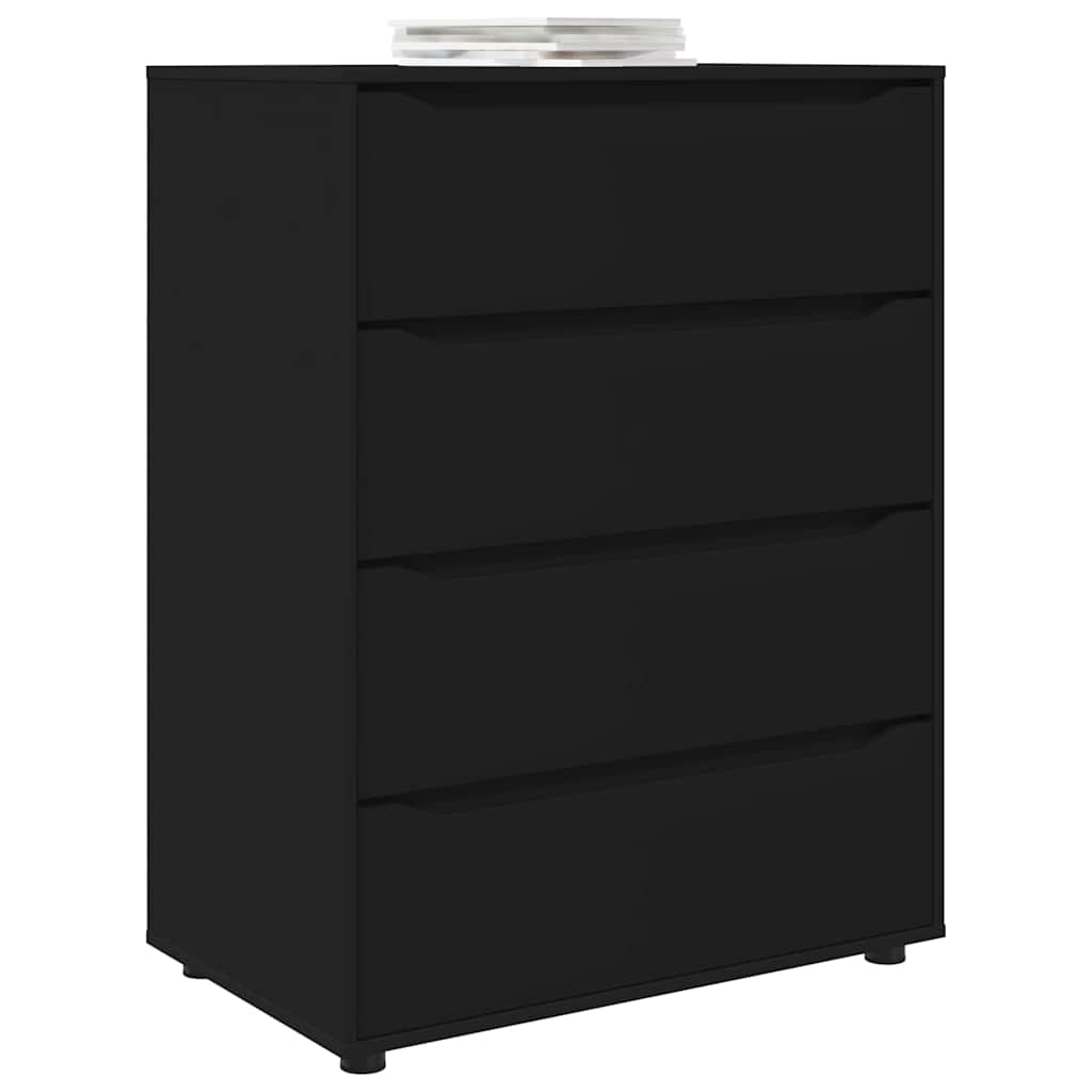 Oppbevaringsskap Svart 80 x 48 x 105 cm Konstruert tre