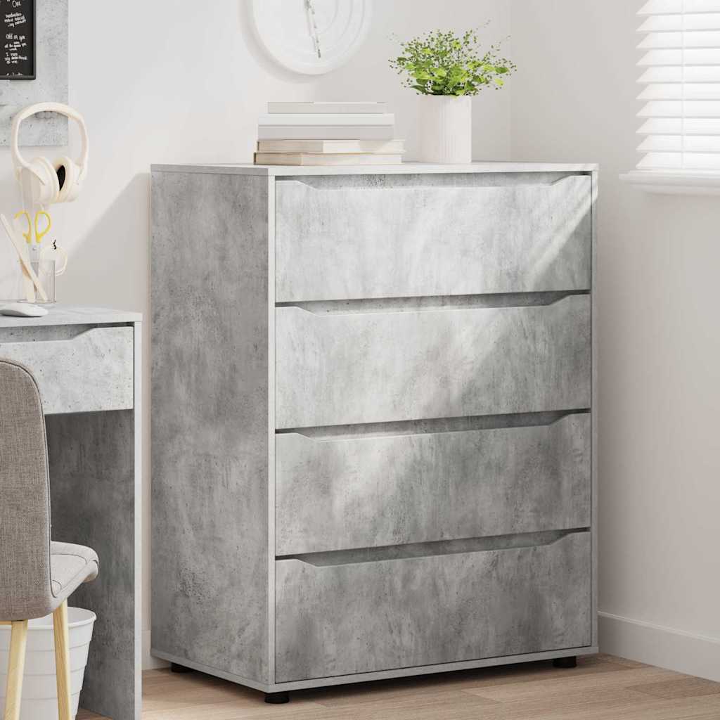 Oppbevaringsskap Betonggrå 80 x 48 x 105 cm Konstruert tre