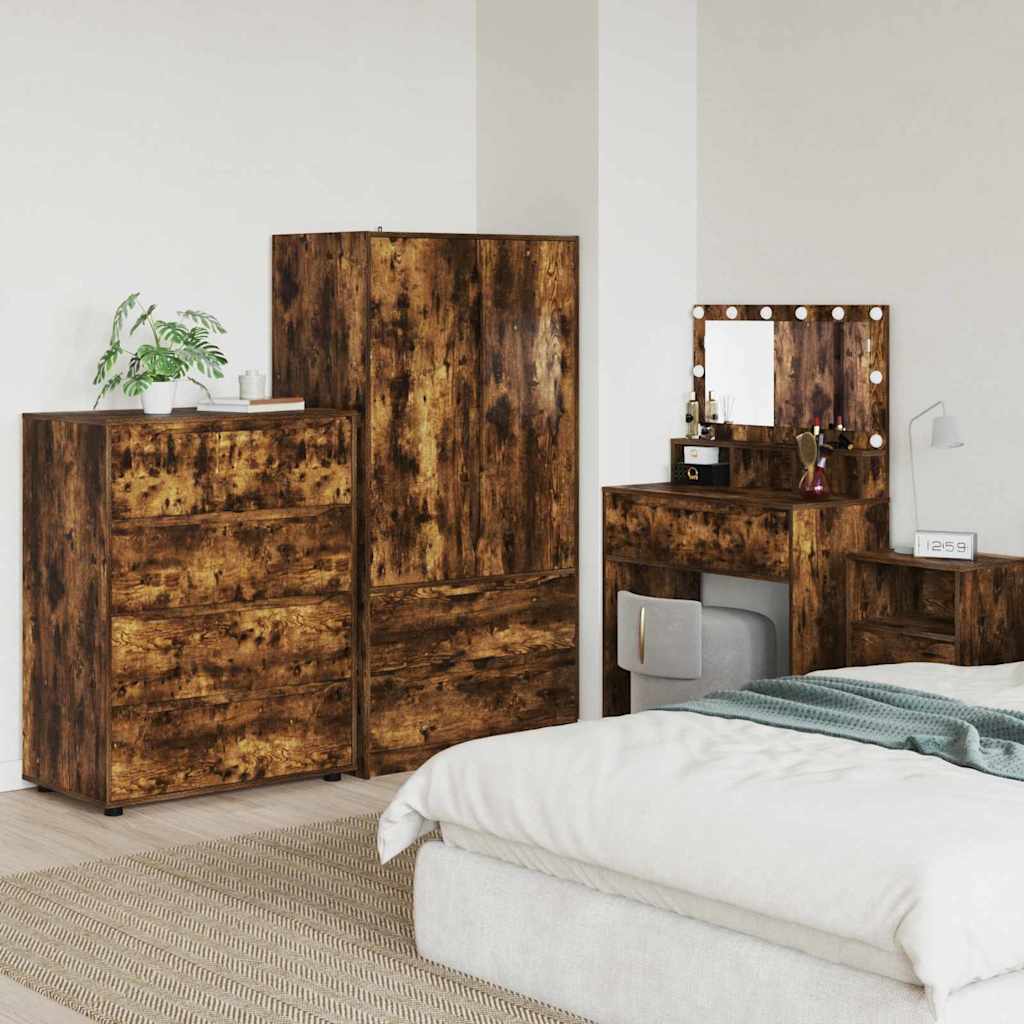 Oppbevaringsskap Røkt eik 80 x 48 x 105 cm Konstruert tre