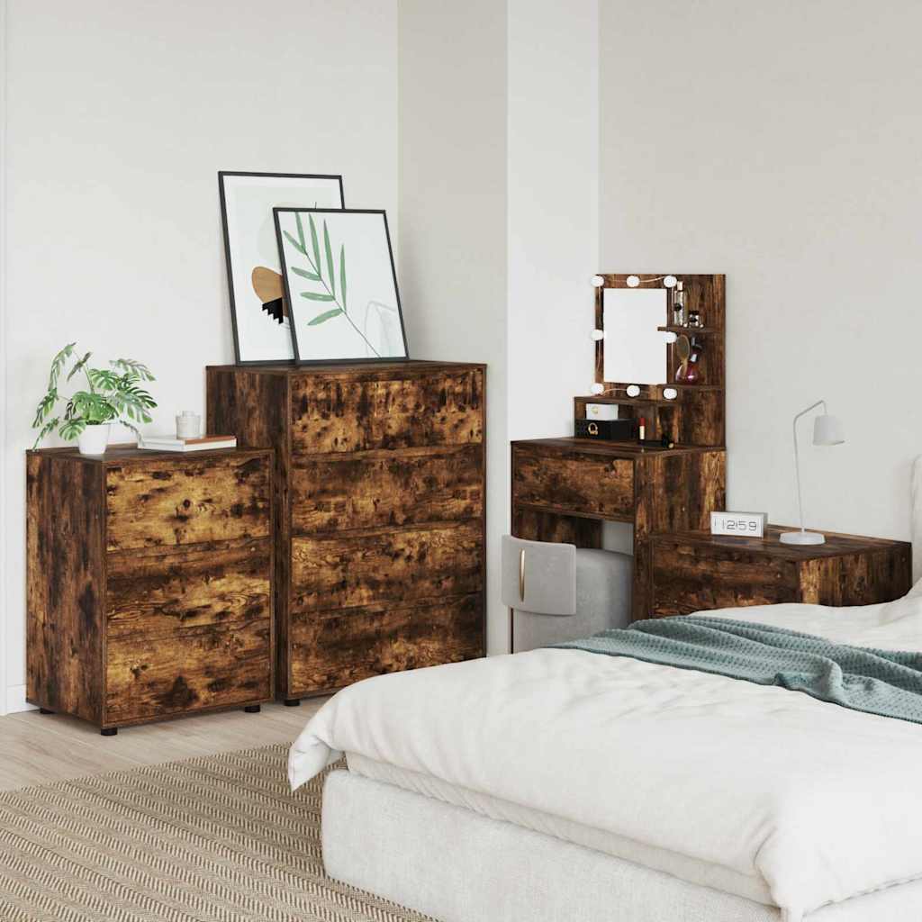 Oppbevaringsskap Røkt eik 80 x 48 x 105 cm Konstruert tre