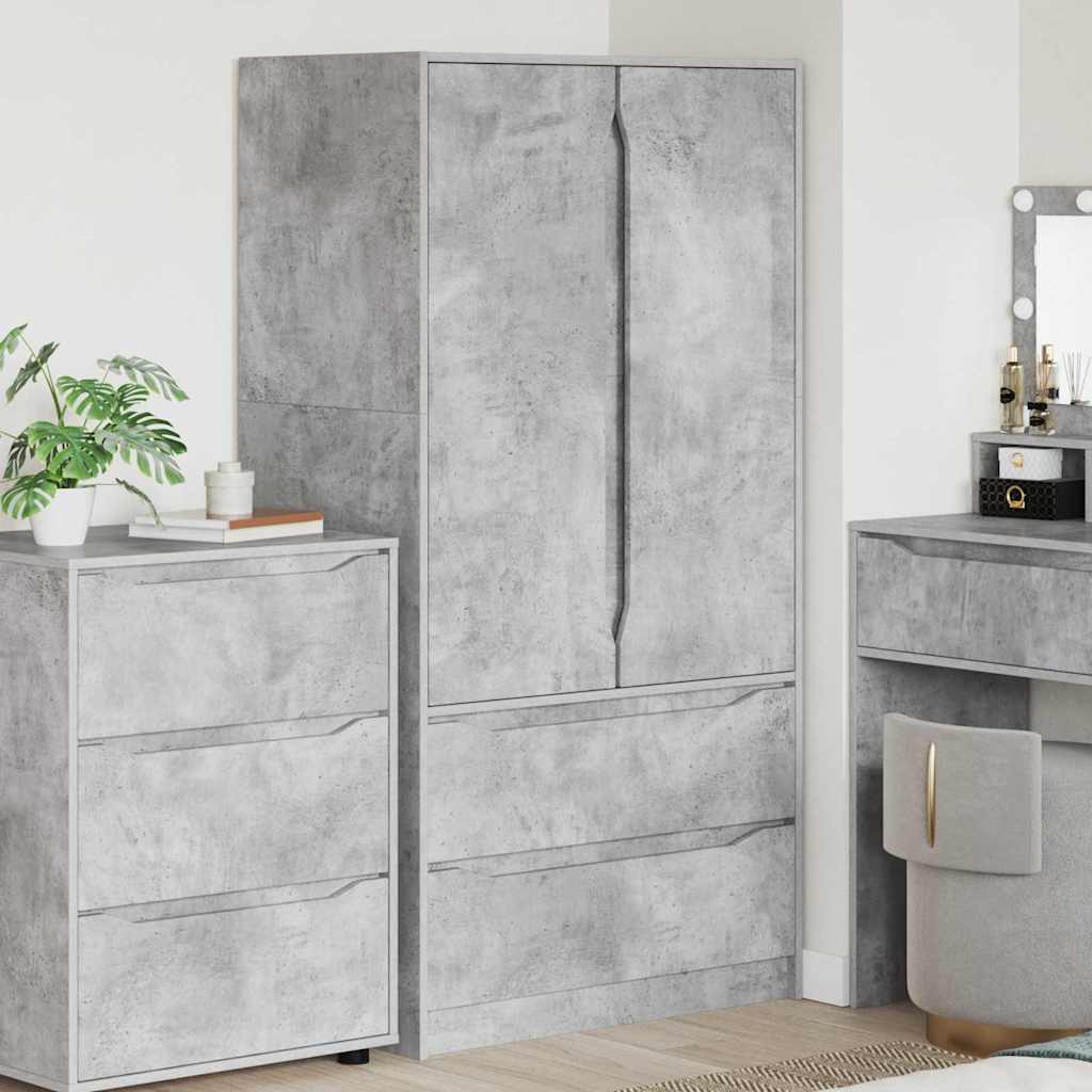 Garderobeskap BetongGrå 79,5 x 49 x 156 cm Konstruert tre