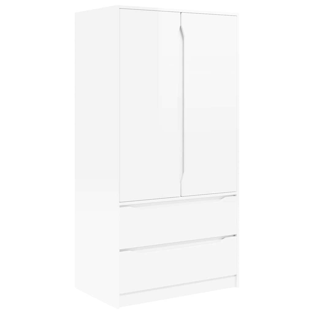 Garderobeskap Høgglans Hvit 79,5 x 49 x 156 cm Konstruert tre
