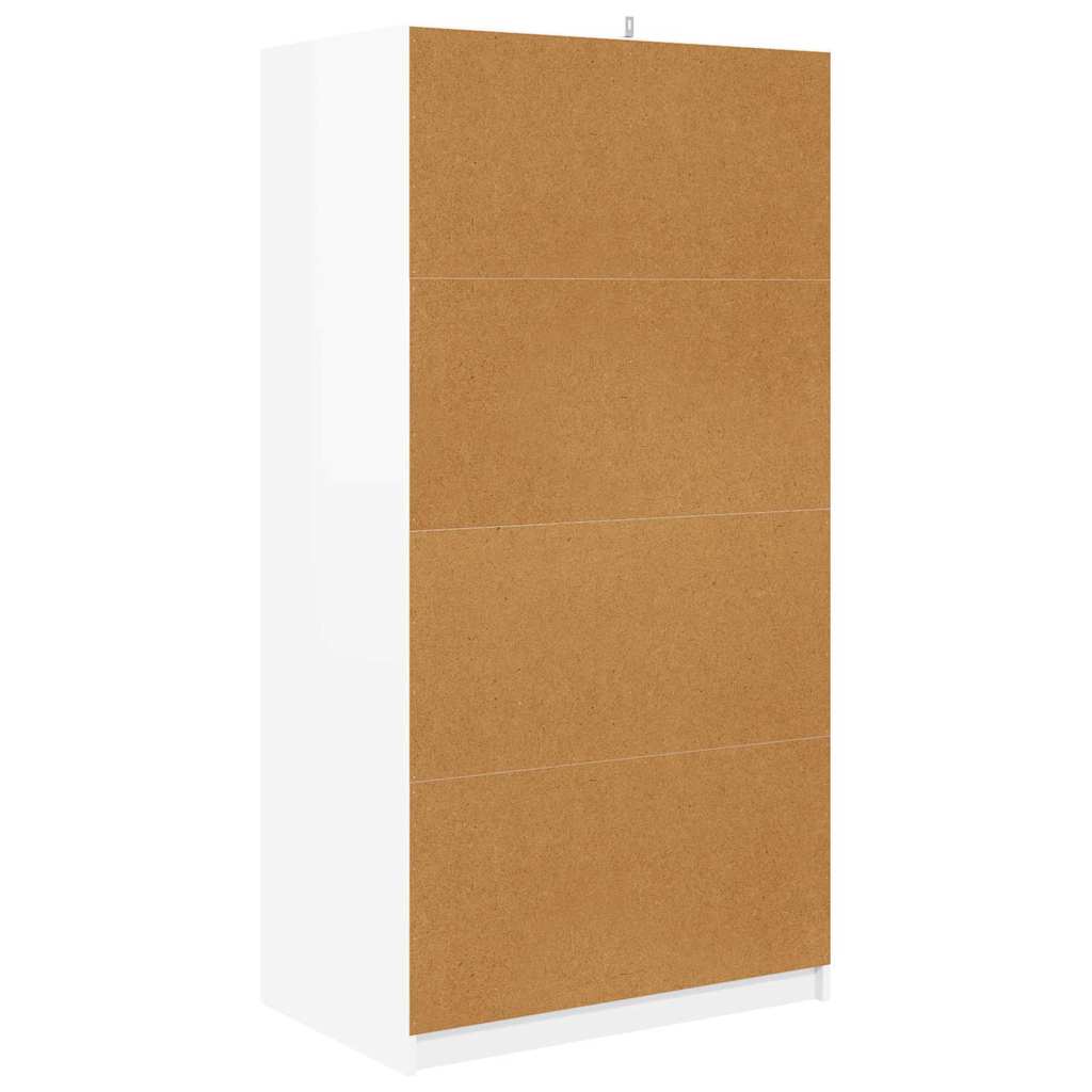 Garderobeskap Høgglans Hvit 79,5 x 49 x 156 cm Konstruert tre