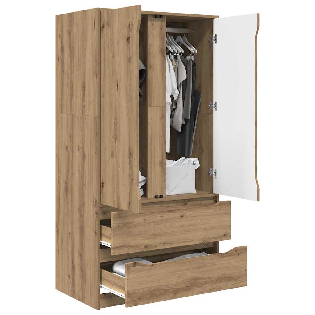 Garderobeskap Artisan Eik 79,5 x 49 x 156 cm Konstruert tre
