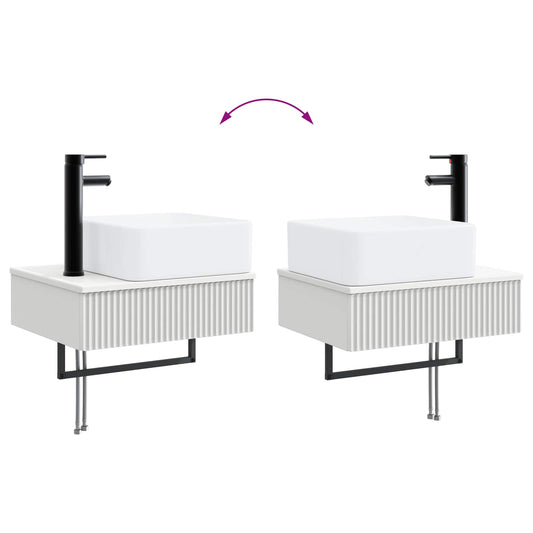 Baderomsskapsett 5 pcs Hvit 50 x 14,5 x 70 cm Konstruert tre