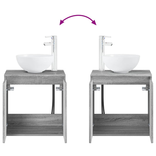 Baderomsskapsett 4 pcs Grå Sonoma 100 x 14,5 x 70 cm