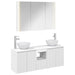 Baderomsskapsett 4 pcs Hvit 103,5 x 15,5 x 70 cm Konstruert tre
