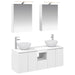 Baderomsskapsett 5 pcs Hvit 50 x 14,5 x 70 cm Konstruert tre