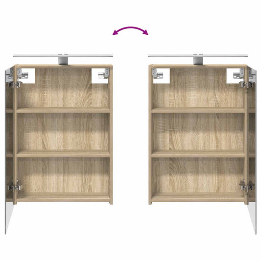 Baderomsskapsett 5 pcs Sonoma eik 50 x 14,5 x 70 cm