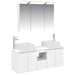 Baderomsskapsett 4 pcs Hvit 100 x 14,5 x 70 cm Konstruert tre