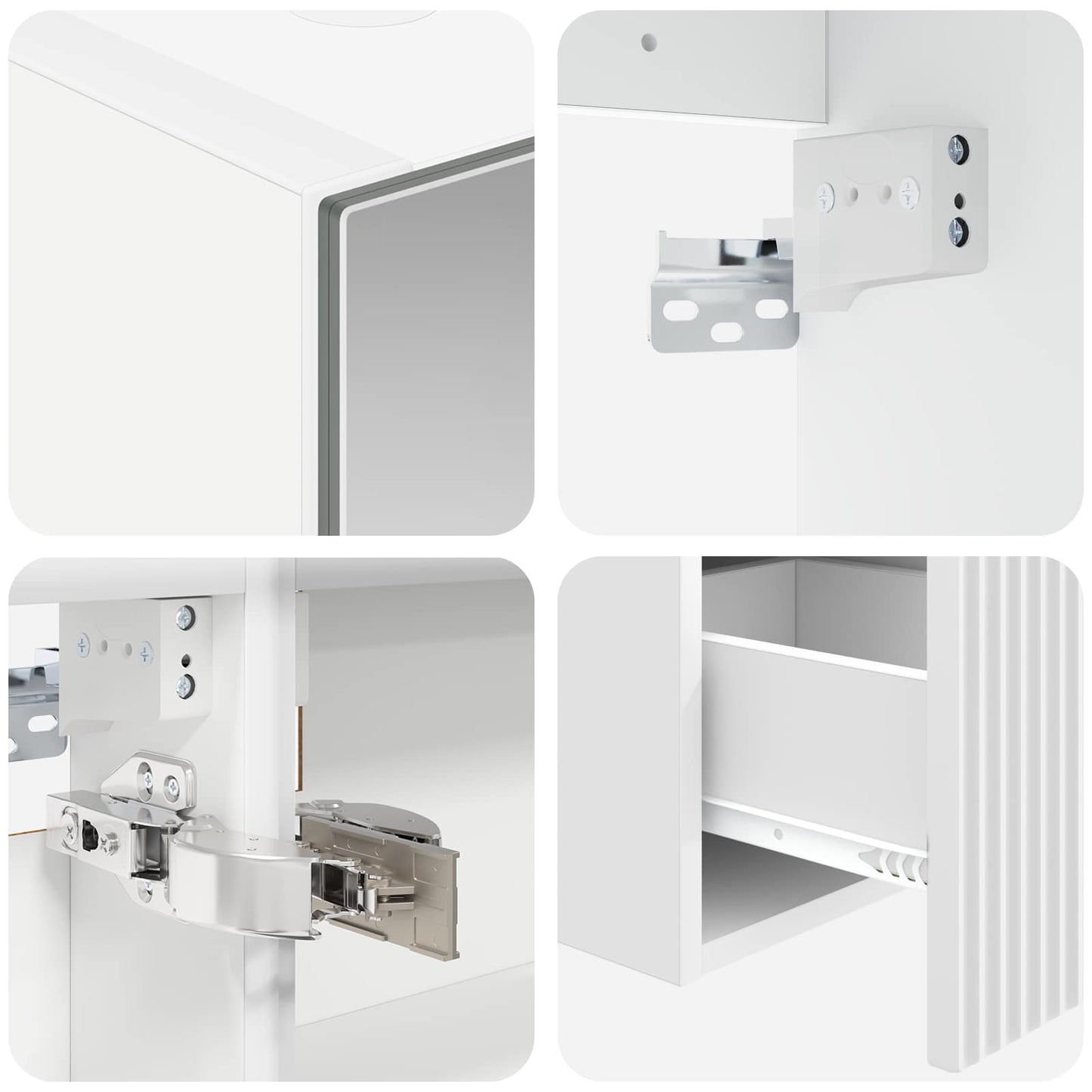 Baderomsskapsett 5 pcs Hvit Konstruert tre