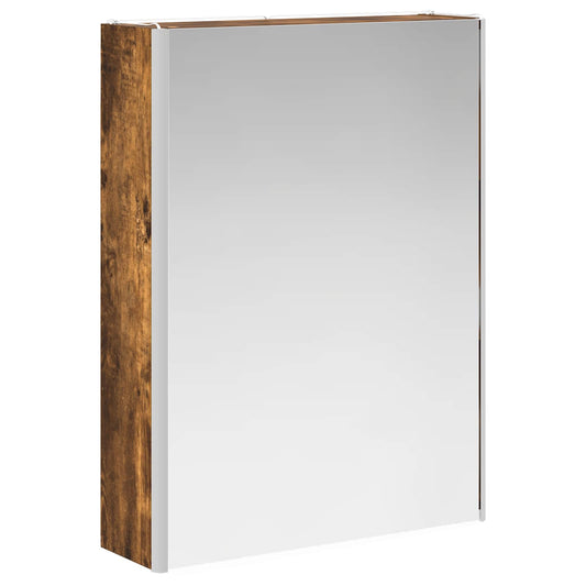 Baderomsskapsett 5 pcs Røkt Eik Konstruert tre