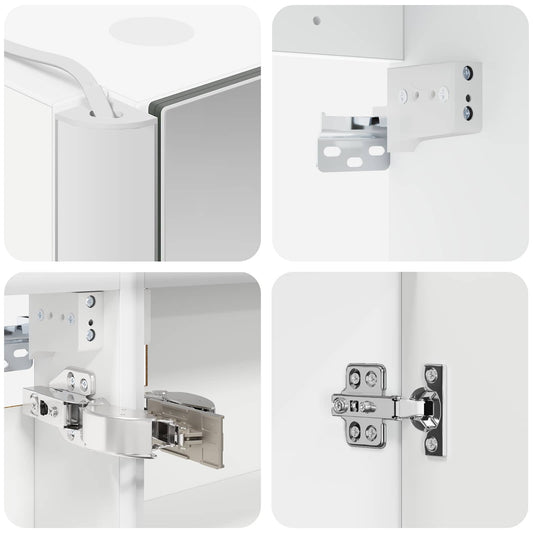 Baderomsskapsett 5 pcs Hvit Konstruert tre