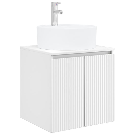 Baderomsskapsett 5 pcs Hvit Konstruert tre