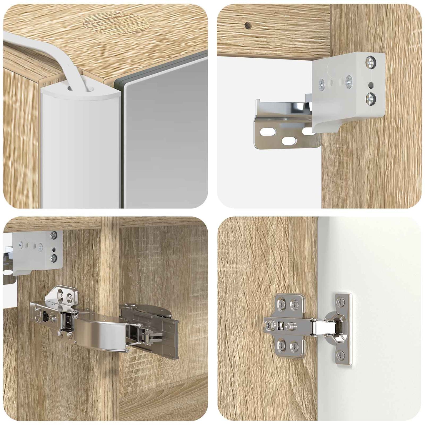 Baderomsskapsett 5 pcs Sonoma eik Konstruert tre