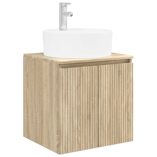 Baderomsskapsett 4 pcs Sonoma eik Konstruert tre